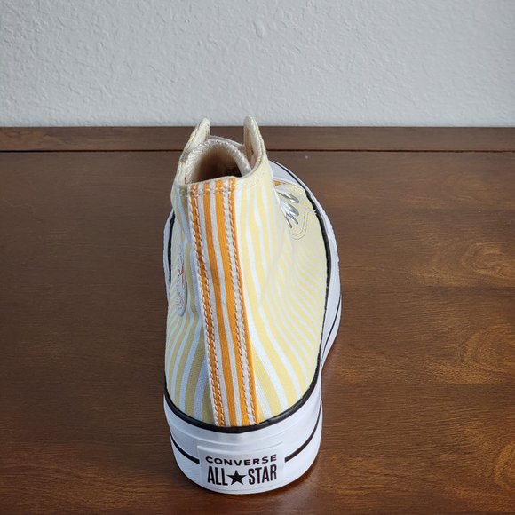 Converse Women's CTAS Lift Hi Striped A03298C White/Cyber Mango/Light Curry SZ 6 - Picture 5 of 8